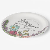 Summer Garden Party Bright Floral Brautparty Pappteller (Schrägansicht)
