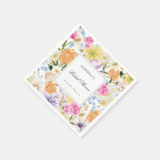 Summer Garden Party Bright Floral Brautparty Serviette (Ecke)