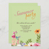 Summer Garden Party Einladung (Vorne/Hinten)