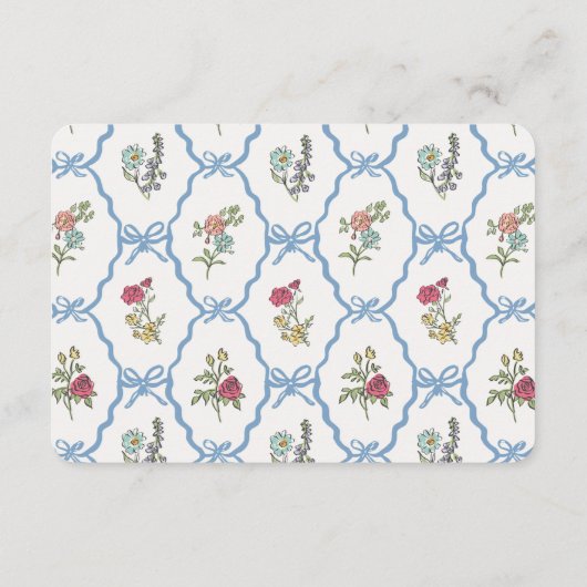 Summer Garden Party Floral Baby Registry Beilage Begleitkarte (Rückseite)