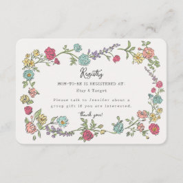 Summer Garden Party Floral Baby Registry Beilage Begleitkarte