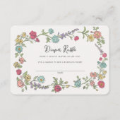 Summer Garden Party Floral Diaper Beilage Begleitkarte (Vorderseite)