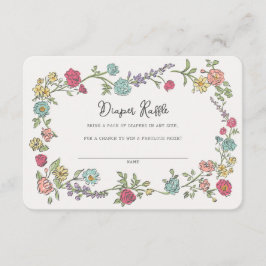 Summer Garden Party Floral Diaper Beilage Begleitkarte