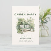 Summer Garden Party laden Einladung (Stehend Vorderseite)