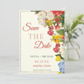 Summer Garden Rose Save the Date (Stehend Vorderseite)
