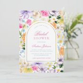 Summer Garden Tee Party Chic Brautparty Einladung (Stehend Vorderseite)
