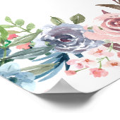 Summer Garden Wasserfarbe Blumenschild ohne Stecke Poster (Ecke)