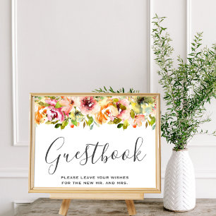 Summer Garden Watercolor Blumenposter Poster