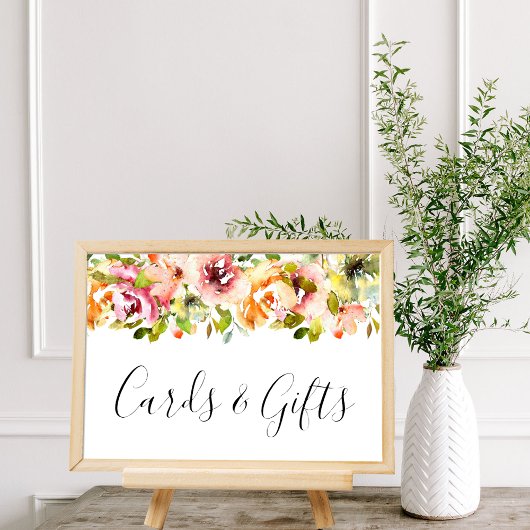 Summer Garden Watercolor Blumenposter Poster