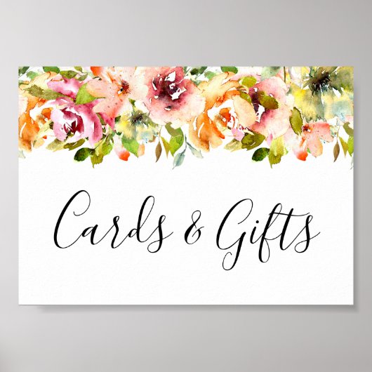 Summer Garden Watercolor Blumenposter Poster (Vorne)