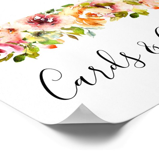 Summer Garden Watercolor Blumenposter Poster (Ecke)