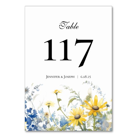 Summer Garden Wedding Tischnummer (Vorderseite)