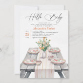 Summer Garden Wildblumen Chic Neutral Baby Dusche Einladung (Vorderseite)