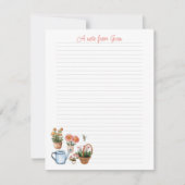 Summer Gardening Lined Personal Note Paper Mitteilungskarte (Vorderseite)
