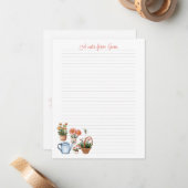 Summer Gardening Lined Personal Note Paper Mitteilungskarte (Vorderseite/Rückseite Beispiel)