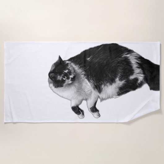 Summer Gedreht Cat Beach Handtuch (Vorderseite)