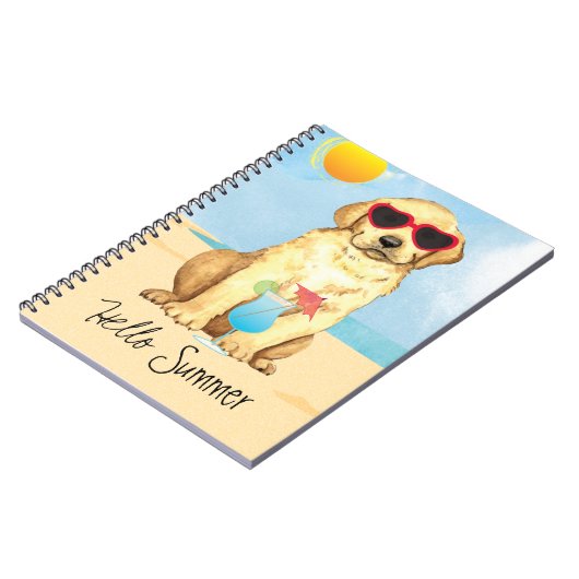 Summer Gelbe Labrador Notebook Notizblock (Linke Seite)