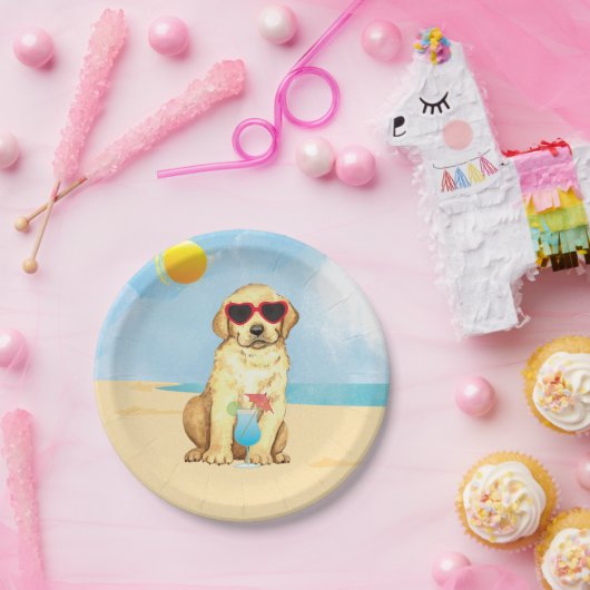 Summer Gelbe Labrador Paper Plate Pappteller (Party)