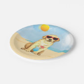 Summer Gelbe Labrador Paper Plate Pappteller (Schrägansicht)