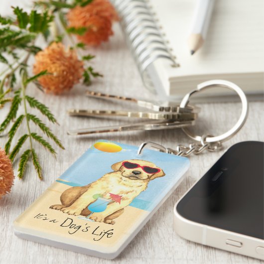 Summer Gelbe Labrador Schlüsselanhänger (Vorderseite rechts)