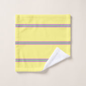 Summer Geometric Stripes Yellow Pink Lavendel Badhandtuch Set (Waschlappen)