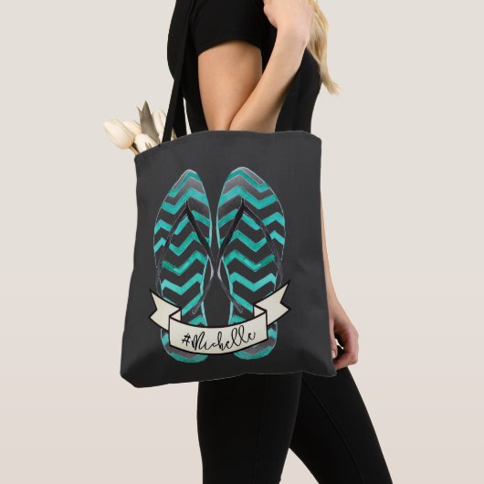 Summer Getaway Beach Flip Flops Personalisiert Tasche (Von Nahem)