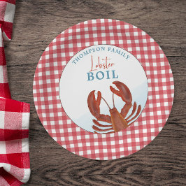 Summer Gingham Lobster Boil Seafood Whimsical Pappteller