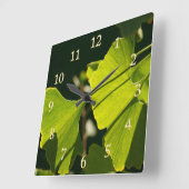 Summer Ginkgo Blätter Quadratische Wanduhr (Winkel)