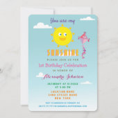 Summer Girl 1. Geburtstag Einladung (Vorderseite)