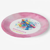 Summer Girl Birthday Water Gun Custom Pappteller (Schrägansicht)