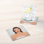 SUMMER GIRL RECHTECKIGER PAPPUNTERSETZER (Vor Ort)