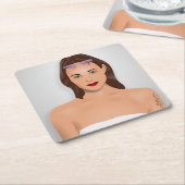 SUMMER GIRL RECHTECKIGER PAPPUNTERSETZER (angewinkelt)