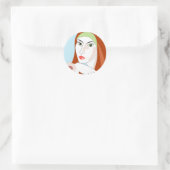 Summer Girl Runder Aufkleber (Tasche)