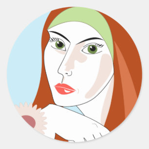 Summer Girl Runder Aufkleber