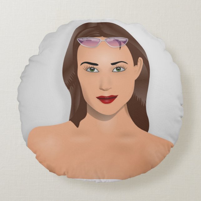 SUMMER GIRL RUNDES KISSEN (Vorderseite)