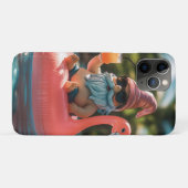 Summer Gnome in Sonnenbrille auf Flamingo Float Case-Mate iPhone Hülle (Rückseite (Horizontal))