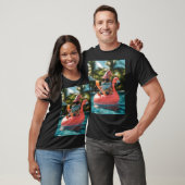 Summer Gnome in Sonnenbrille auf Flamingo Float T-Shirt (Unisex)