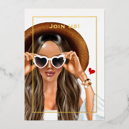 Summer Gold Junggeselinnen-Abschied Folieneinladung