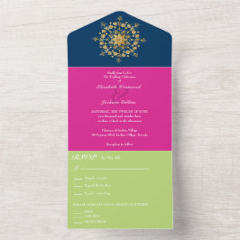 Summer Gold Mandala Wedding All In One Einladung