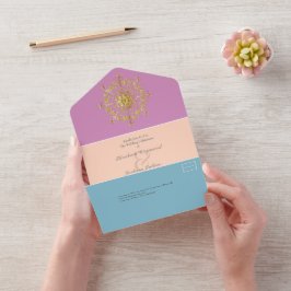 Summer Gold Mandala Wedding All In One Einladung