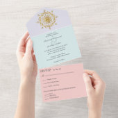 Summer Gold Mandala Wedding All In One Einladung (Abreißen)