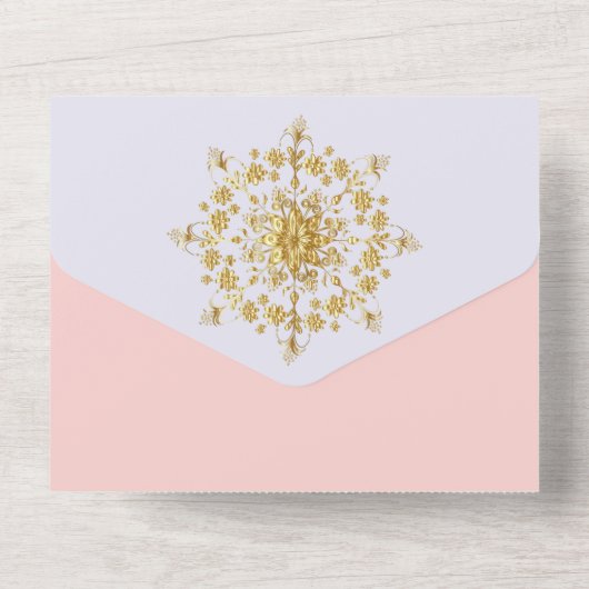 Summer Gold Mandala Wedding All In One Einladung (Rückseite)