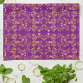 Summer Golden Glitter Falling Flowers pattern Geschirrtuch (Gefaltet)