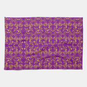 Summer Golden Glitter Falling Flowers pattern Geschirrtuch (Horizontal)