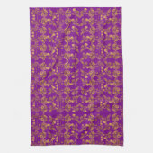 Summer Golden Glitter Falling Flowers pattern Geschirrtuch (Vertikal)