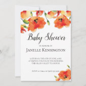 Summer Golden Poppy Baby Dusche Einladung (Vorderseite)