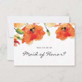 Summer Golden Poppy Bridesmaid Trauzeugin Einladung
