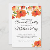 Summer Golden Poppy Mother Day Brunch Einladung (Vorderseite)