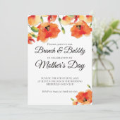 Summer Golden Poppy Mother Day Brunch Einladung (Stehend Vorderseite)