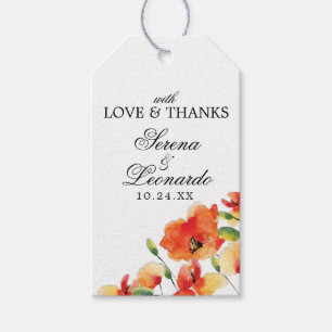Summer Golden Poppy Wedding Danke Geschenkanhänger